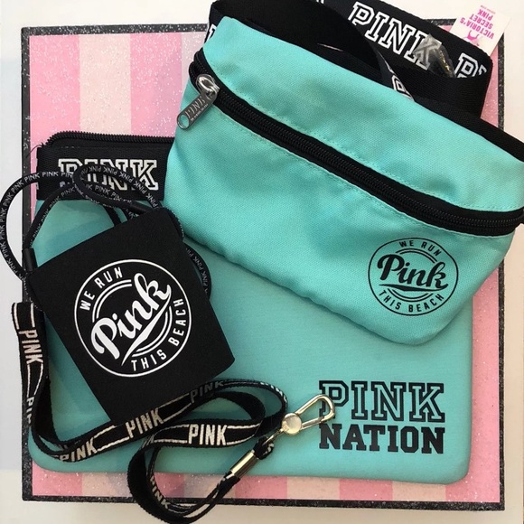 PINK Victoria's Secret Accessories - Pink Bikini Bag, lanyard, coosie, and pouch